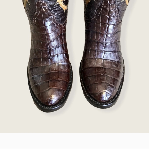 RARE Frye LIMITED EDITION Jennifer Estes Floral Crocodile Leather Cowboy Boot - Picture 4 of 9